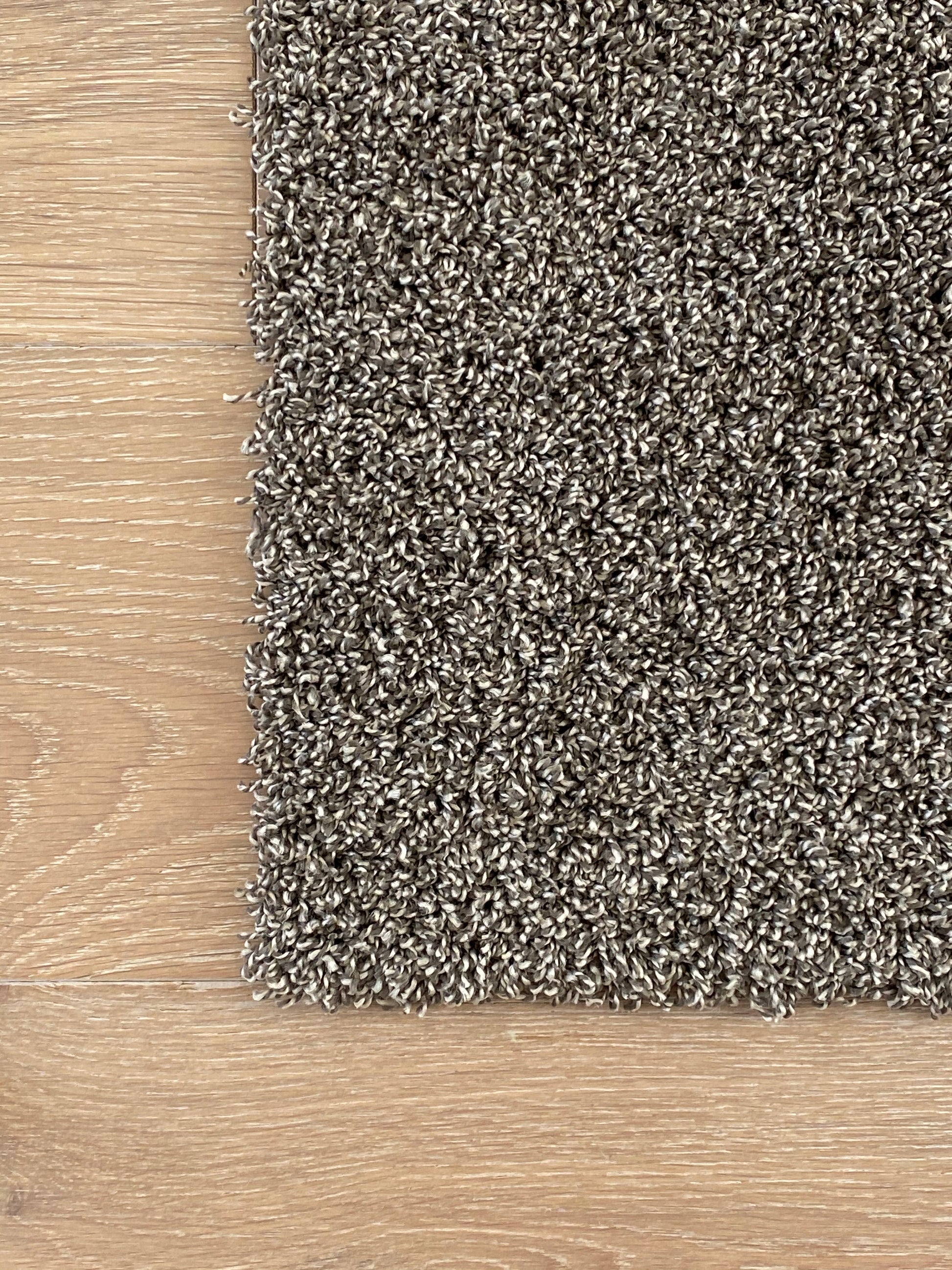 Brown machine washable carpet.